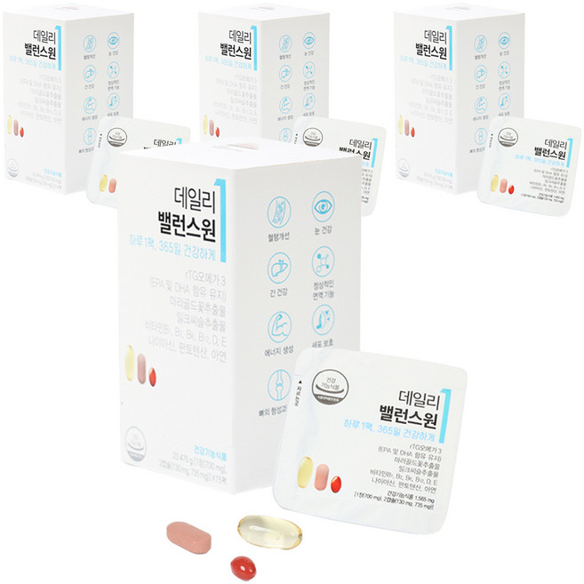데일리밸런스원 하루1팩 영양제 15p, 23.475g, 4박스