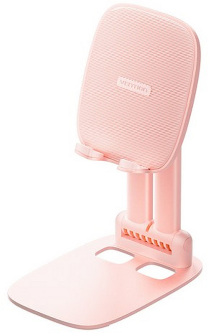 VEnTIOn 威迅 KSG 桌上型手機平板通用支架合金 升降款 粉色 適用尺寸: 4.7-12.9吋 90° rotating, 1個