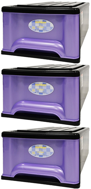 KEYWAY 聯府 抽屜整理箱 20L KB855 1450g, 紫色, 3個