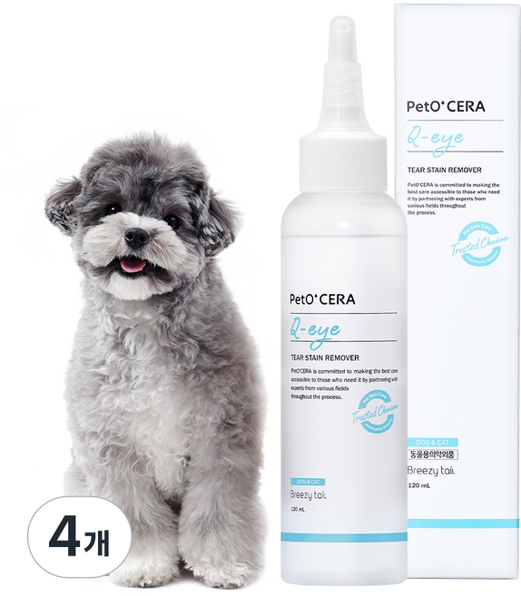 페토세라 큐아이 반려동물 저자극 눈물지우개, 120g, 4개