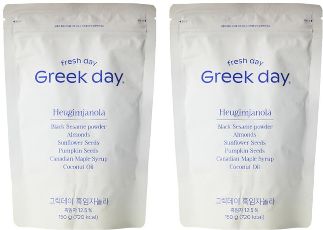 그릭데이 흑임자놀라 시리얼, 150g, 2개