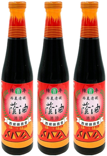 西螺鎮農會 陳年蔭油, 410ml, 3瓶