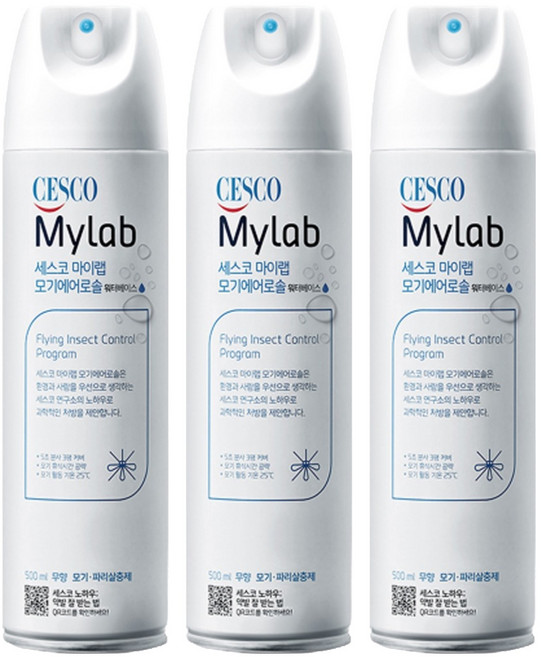 세스코마이랩 모기 에어로솔 워터베이스 무향, 3개, 500ml
