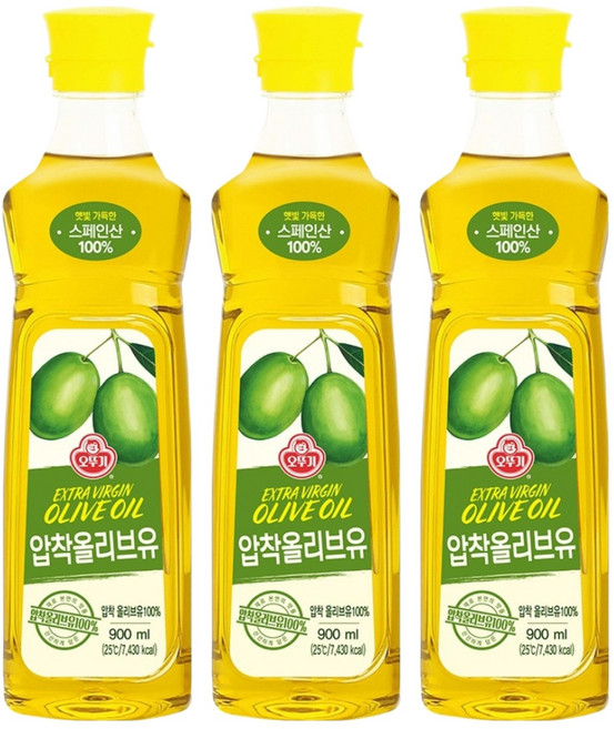 Ottogi Fresco 壓榨橄欖油, 900ml, 3瓶