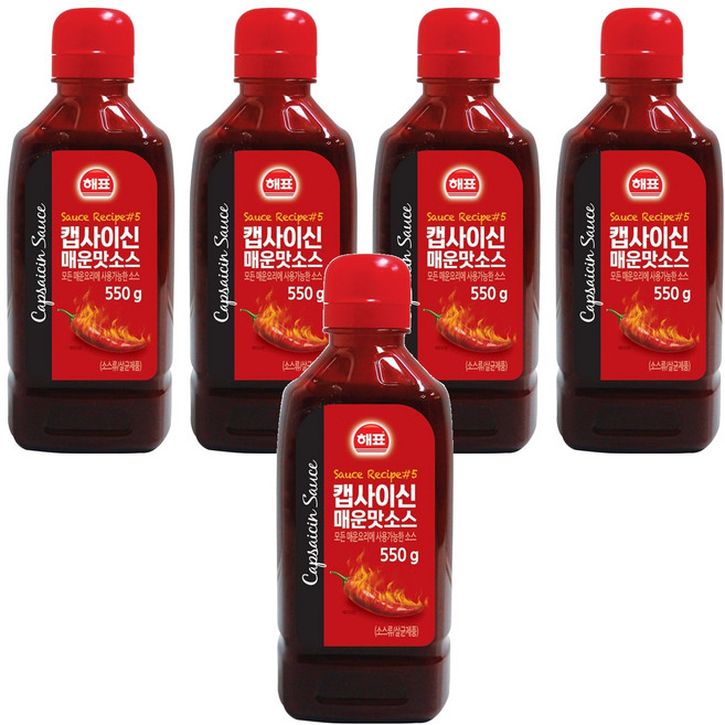 해표 캡사이신 매운맛소스, 550g, 5개