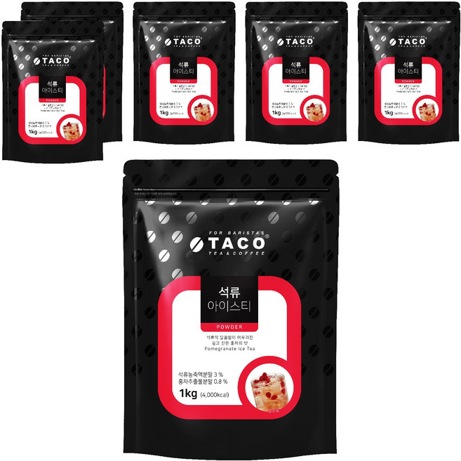 타코 석류 아이스티 파우치, 1kg, 1개입, 6개, 1kg