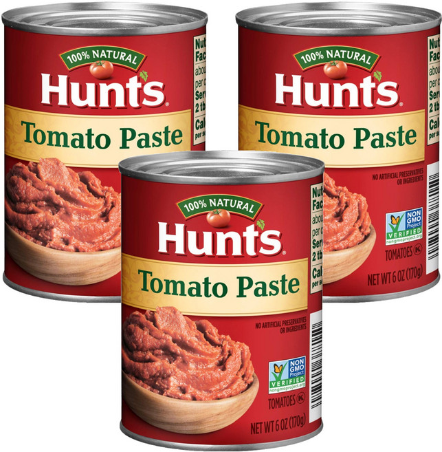 Hunt's 蕃茄配司 萬用濃縮蕃茄醬底 NON-GMO 非基改自然熟成加州蕃茄製作 美國原裝進口, 170g, 3罐