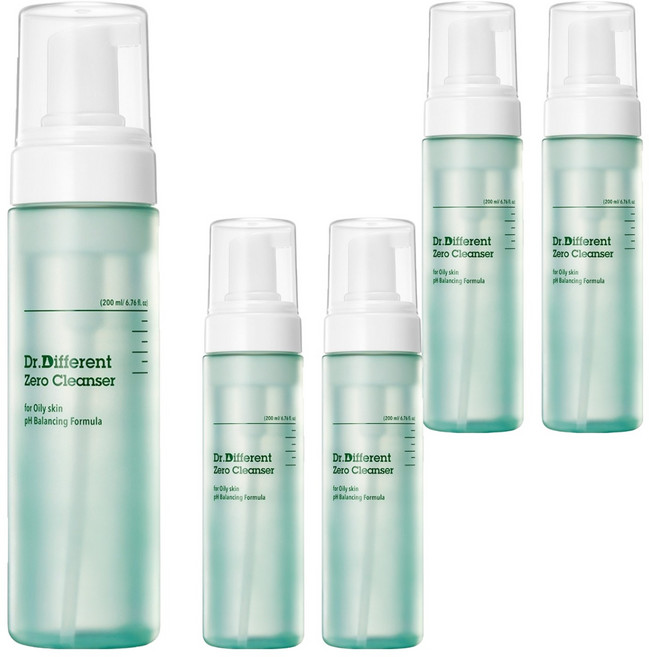 Dr.Different 零感潔面乳 油性肌膚, 5個, 200ml