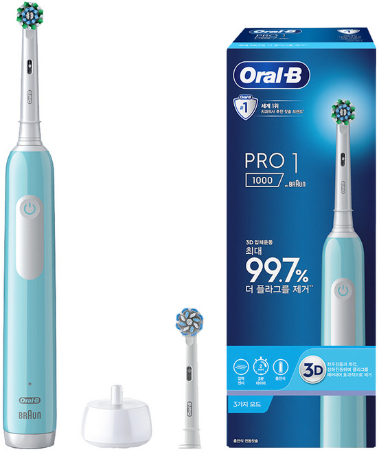 오랄비 PRO 1000 전동칫솔, 3791, 블루, 1개