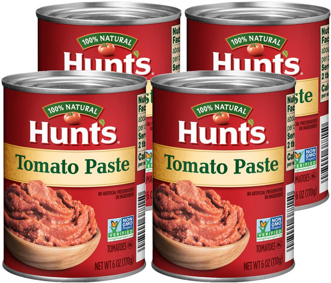 Hunt's 蕃茄配司 萬用濃縮蕃茄醬底 NON-GMO 非基改自然熟成加州蕃茄製作 美國原裝進口, 170g, 4罐