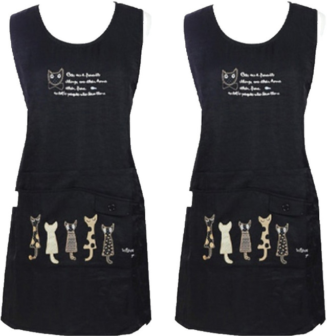 한스빌 리사 앞치마, 블랙, 2개