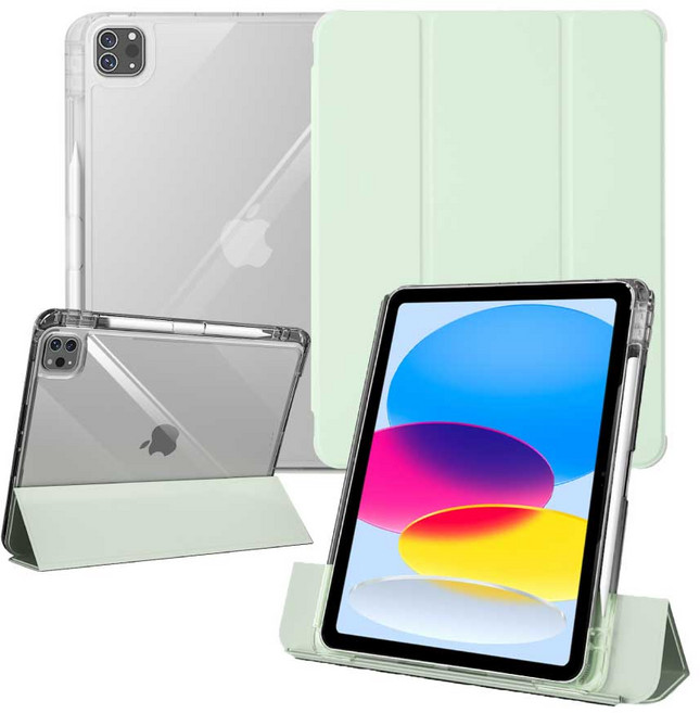 아이패드 투웨이 슬라이드 클리어 펜슬케이스, 라이트그린, 1개