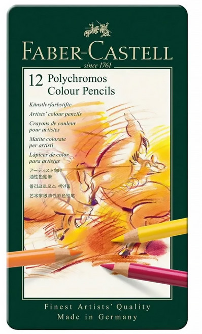 FABER-CASTELL 輝柏 藝術家級油性色鉛筆, 12色, 1盒