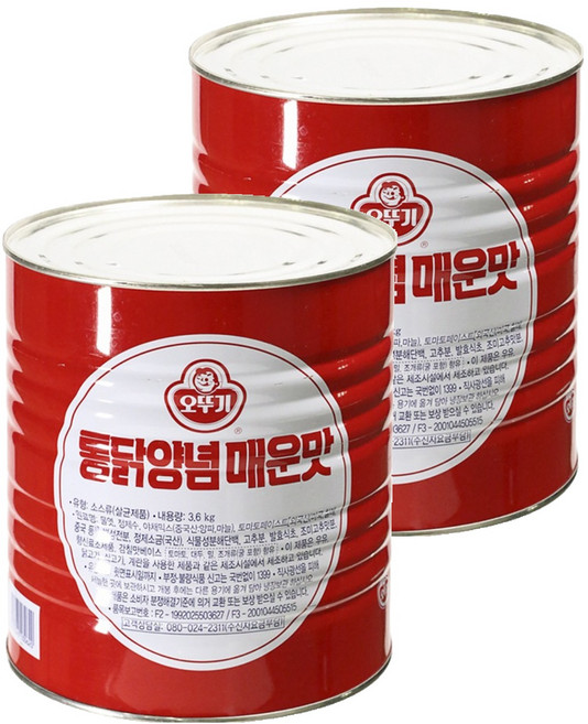 오뚜기 통닭양념 매운맛, 3.6kg, 2개