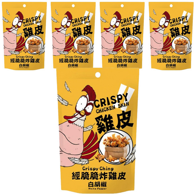 Crispy Ching 經脆脆 炸雞皮 白胡椒, 30g, 5包