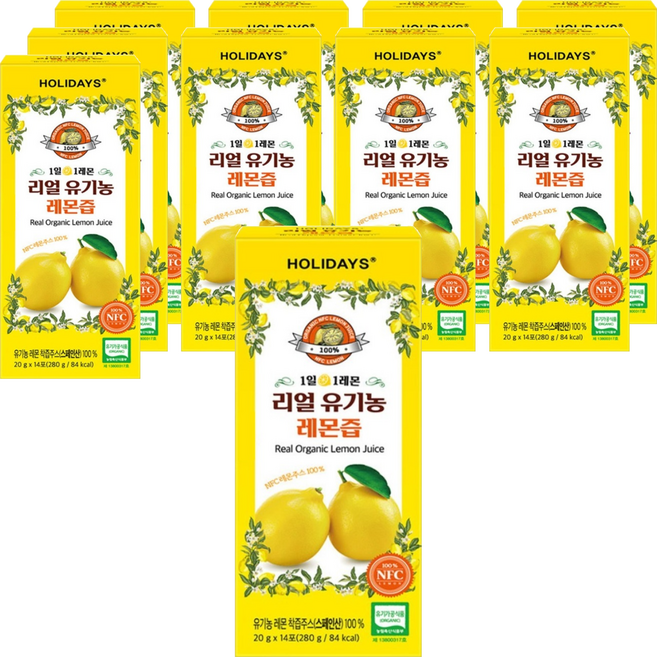HOLIDAYS NFC檸檬汁隨身包 14條入, 280g, 10盒