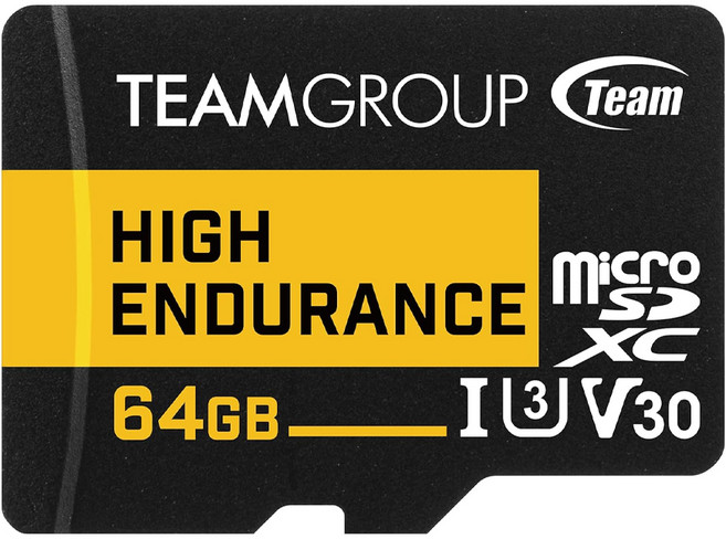 TEAMGROUP 十銓 監控專用記憶卡 HIGH ENDURANCE MICRO SDXC UHS-I U3 V30 RETAIL, 64GB, 1個
