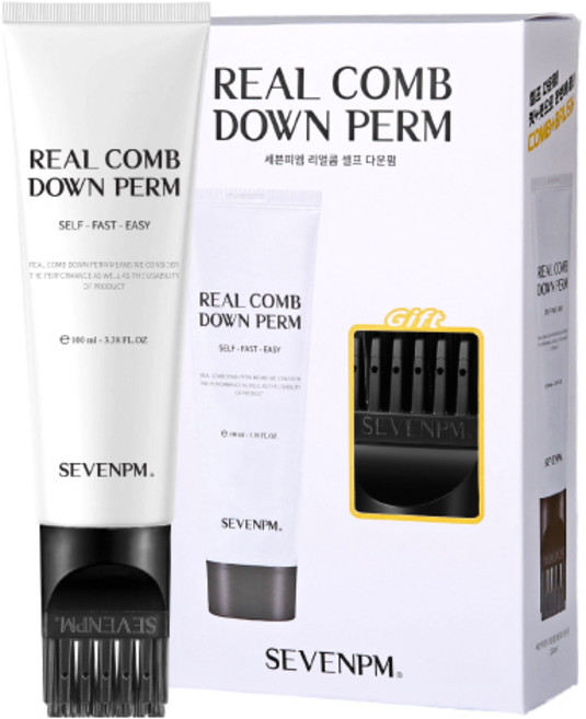 SEVENPM Real Comb 男士專用服貼燙 所有髮質適用, 100ml, 1個
