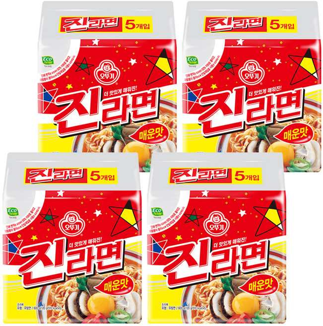 오뚜기 진라면 매운맛 멀티팩 120g, 20개