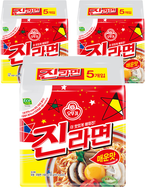 오뚜기 진라면 매운맛 120g, 15개