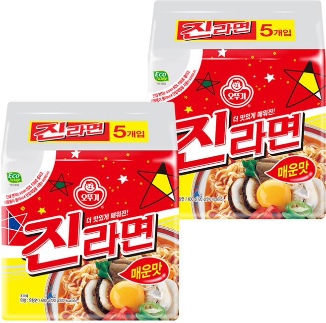 오뚜기 진라면 매운맛 120g, 10개