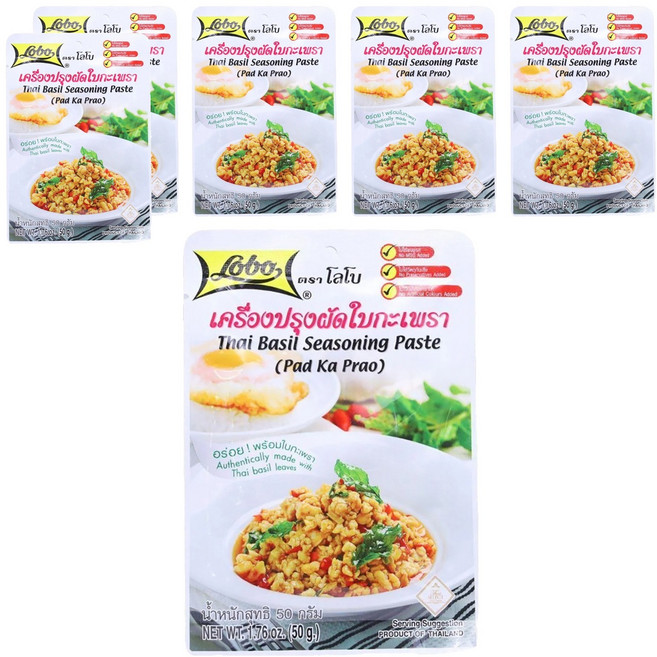 Lobo 打拋醬 泰式蘿勒醬, 50g, 6包