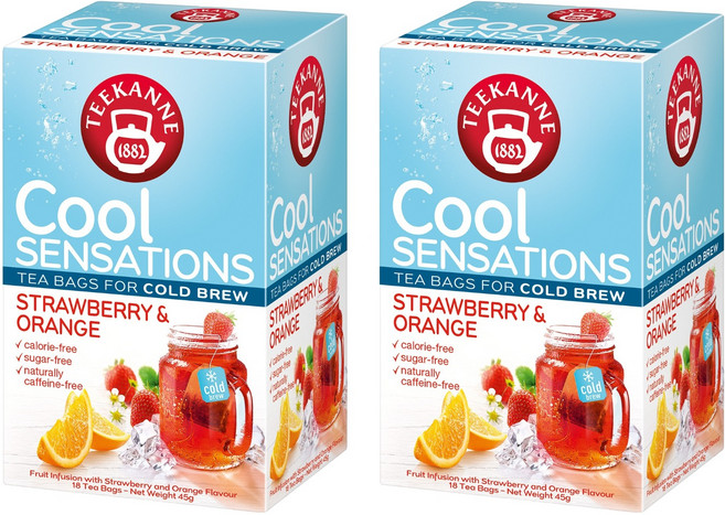 티칸 쿨 센세이션 스트로베리 앤 오렌지 아이스티, 2.5g, 18개입, 2개