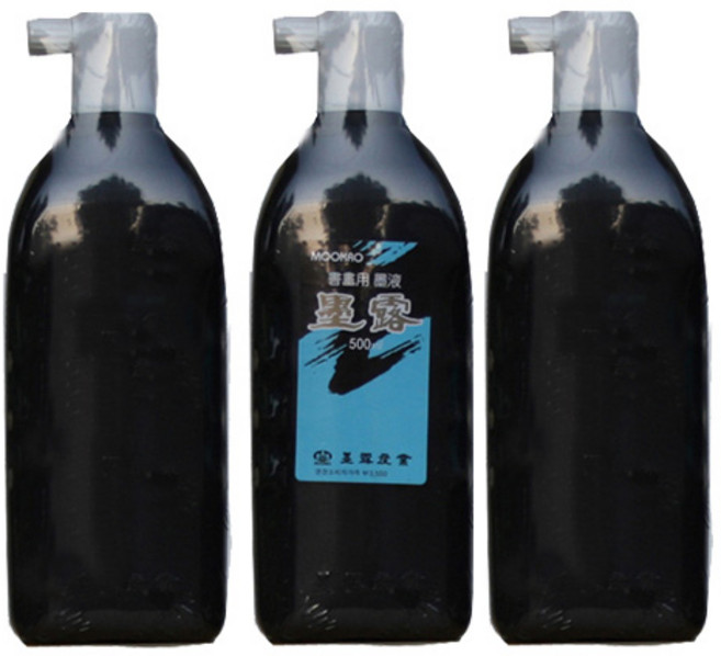 묵로 고급 서예용 먹물 3p, 500ml, 1색