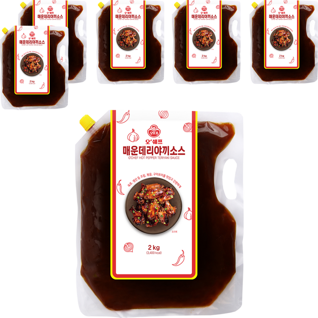 오뚜기 오쉐프 매운데리야끼 소스, 2kg, 6개