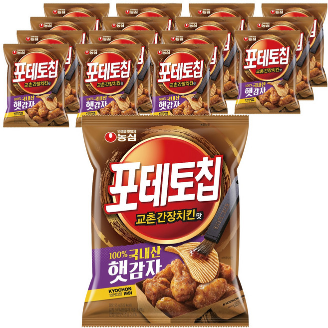 NONGSHIM 農心 Potato Chips 教村醬油雞口味, 55g, 16個