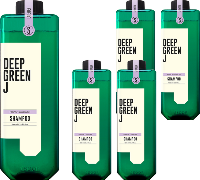 딥그린제이 아로마 비건 샴푸 프렌치 라벤더, 1L, 5개