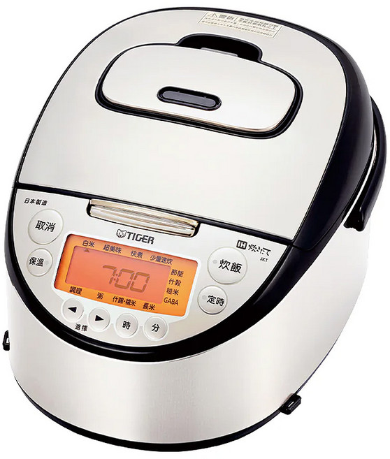 TIGER 虎牌 高火力多功能電子鍋 IH適用 6人份 日本製 銀黑色 1L, JKT-D10R, 1台
