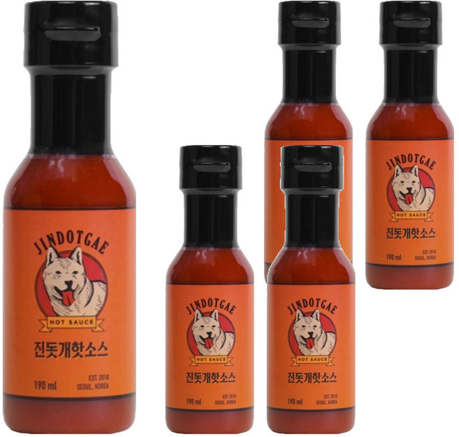 진돗개 핫소스, 190ml, 5개