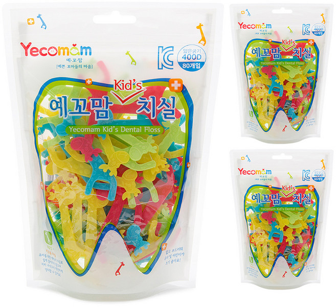 예꼬맘 키즈치실, 1.2cm, 80개입, 3개