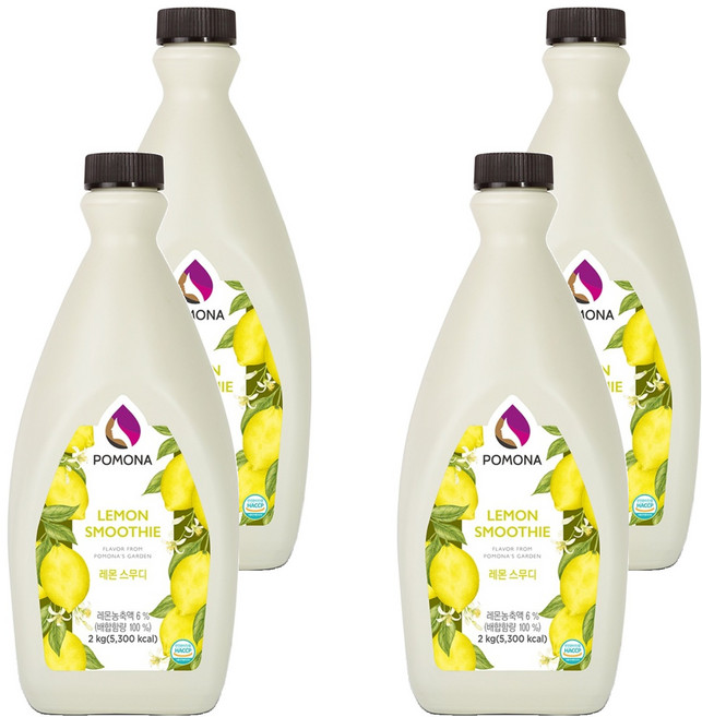 포모나 스무디 시럽 레몬, 2kg, 4개