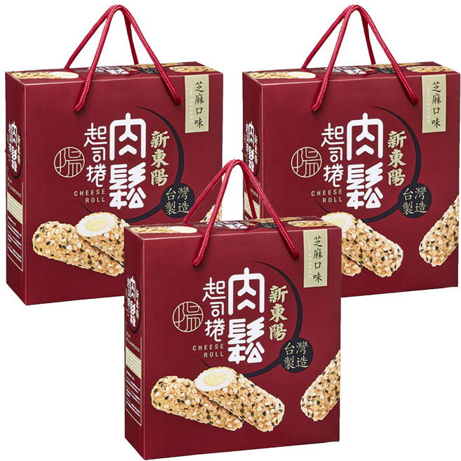 新東陽 肉鬆起司捲禮盒 芝麻口味 20包, 300g, 3盒
