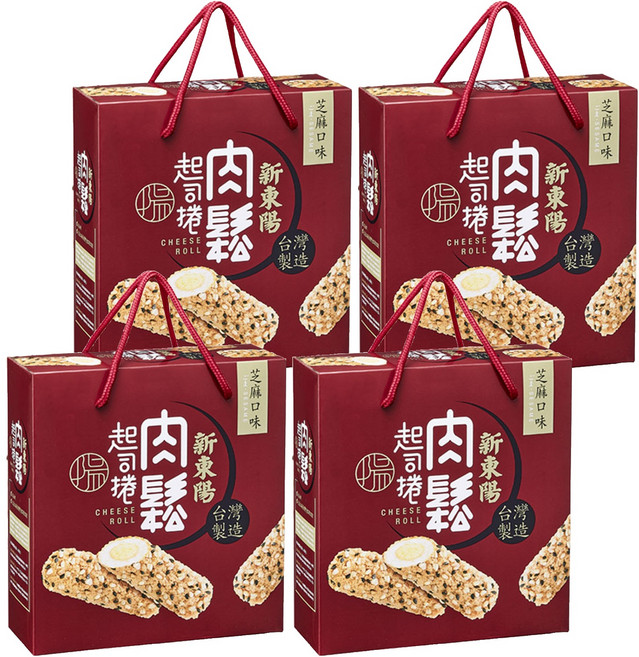 新東陽 肉鬆起司捲禮盒 芝麻口味 20包, 300g, 4盒