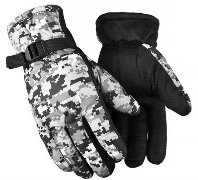 디스티프 카모플라주 방한 스키 장갑 양손착용 세트, 그레이, 1세트