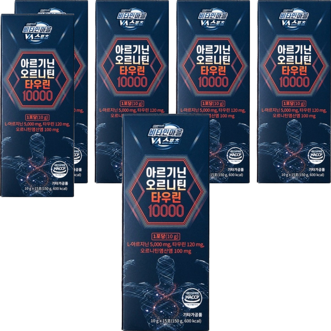 비타민마을 아르기닌 오르니틴 타우린 10000 15p, 150g, 6개