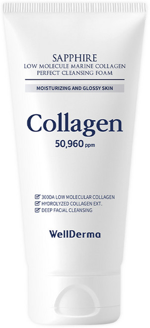 WellDerma 藍寶石低分子海洋膠原蛋白完美潔面泡沫, 150克, 1個