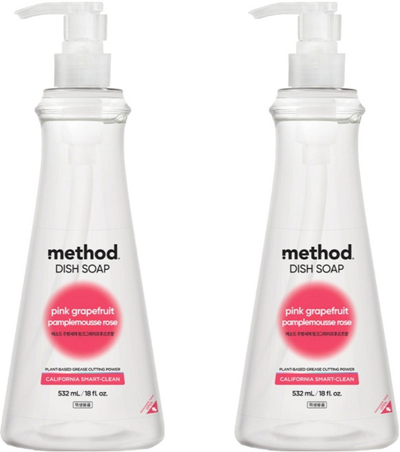 메소드 주방세제 핑크그레이프후르트향, 532ml, 2개