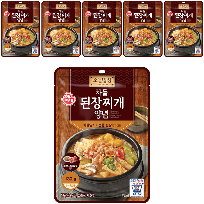 오뚜기 차돌 된장찌개 양념, 130g, 6개