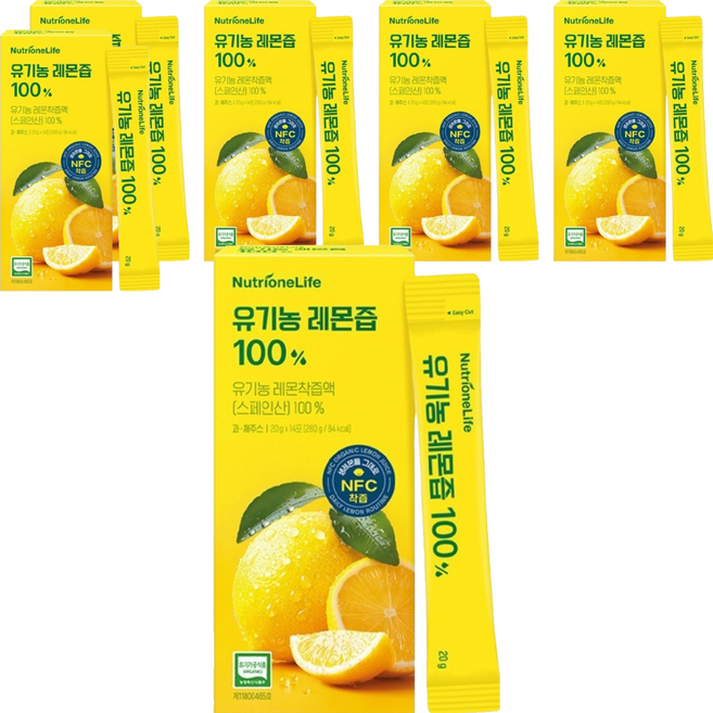 뉴트리원 유기농 레몬즙 14p, 280g, 6개
