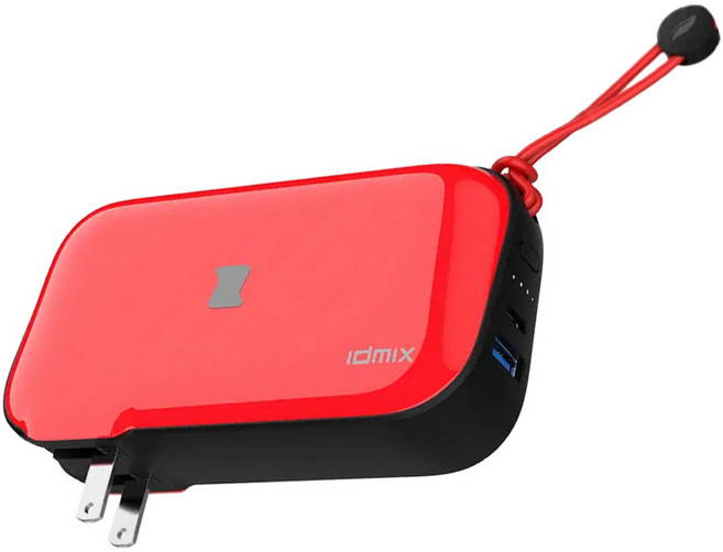 IdmIx MR CHARGER 10000 無線充電行動電源 PD18W快充 30分鐘充滿50% 10000mAh電量, CH06, 紅色