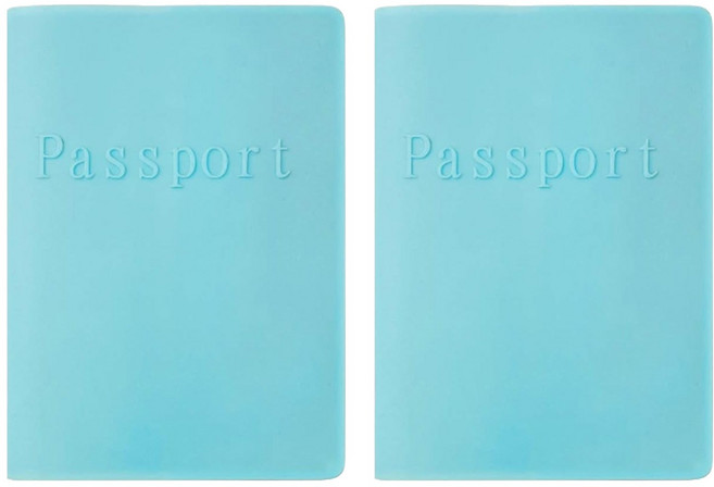 糖果色矽膠護照夾 2個