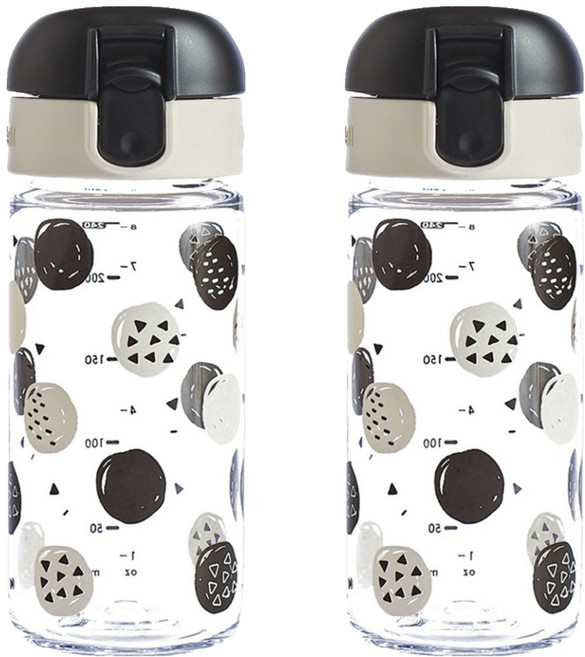 릿첼 AQ 슬림 드링킹 유아용컵, 240ml, 2개, 블랙