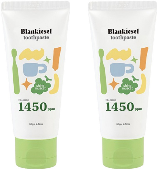 블랑키즐 1450 고불소 치약 샤인머스캣향, 60g, 2개