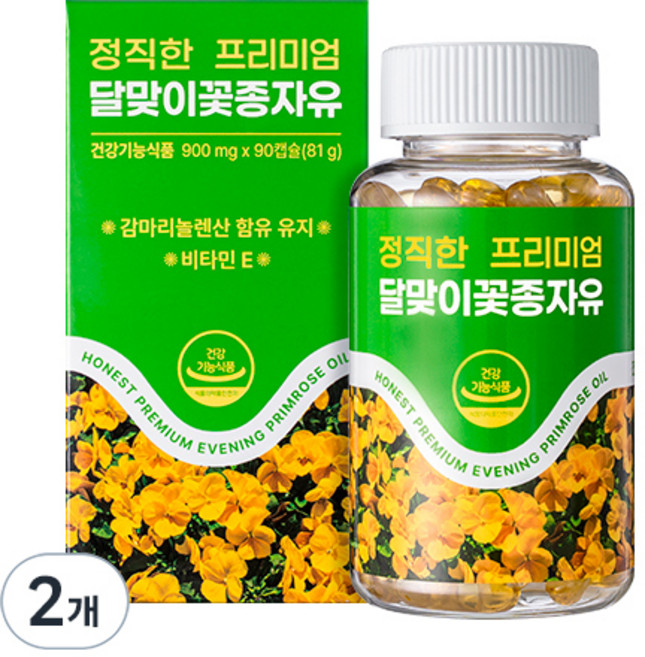 뉴프라이스 정직한 프리미엄 달맞이꽃종자유, 2개, 90정