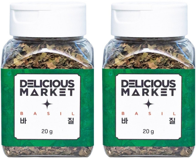 딜리셔스마켓 바질 럽드 향신료, 20g, 2개