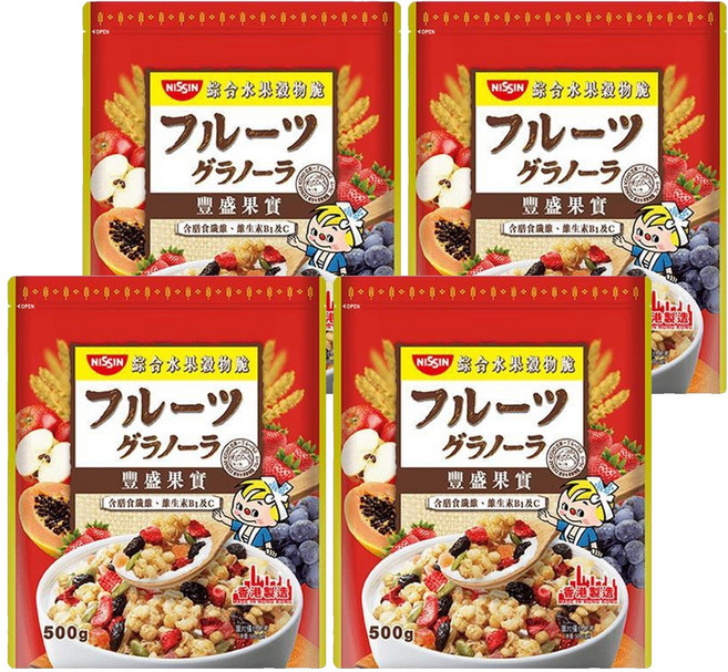 NISSIN 日清 豐盛果實綜合水果穀物脆, 500g, 4包